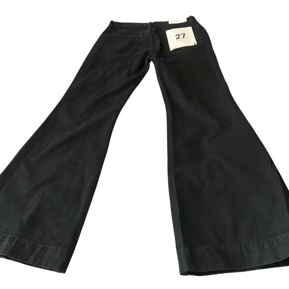 RE/DONE 70s Low Rise rider Bell Bottom Black Jeans Size 27 NEW vintage flare leg - Picture 7 of 12